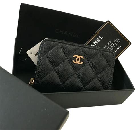 chanel card holder with zip|chanel card holder zip wallet.